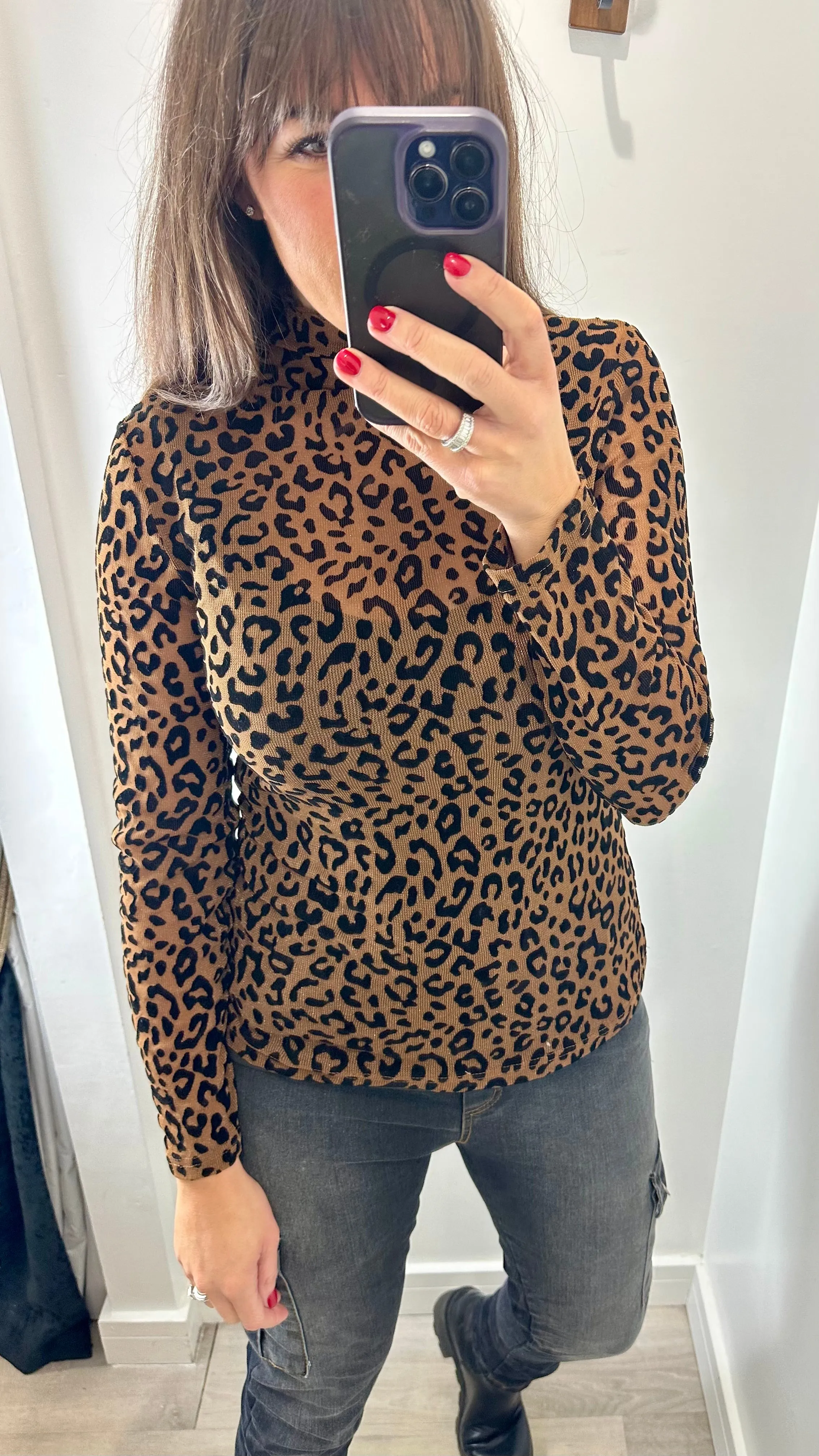 VELVET LEOPARD TOP