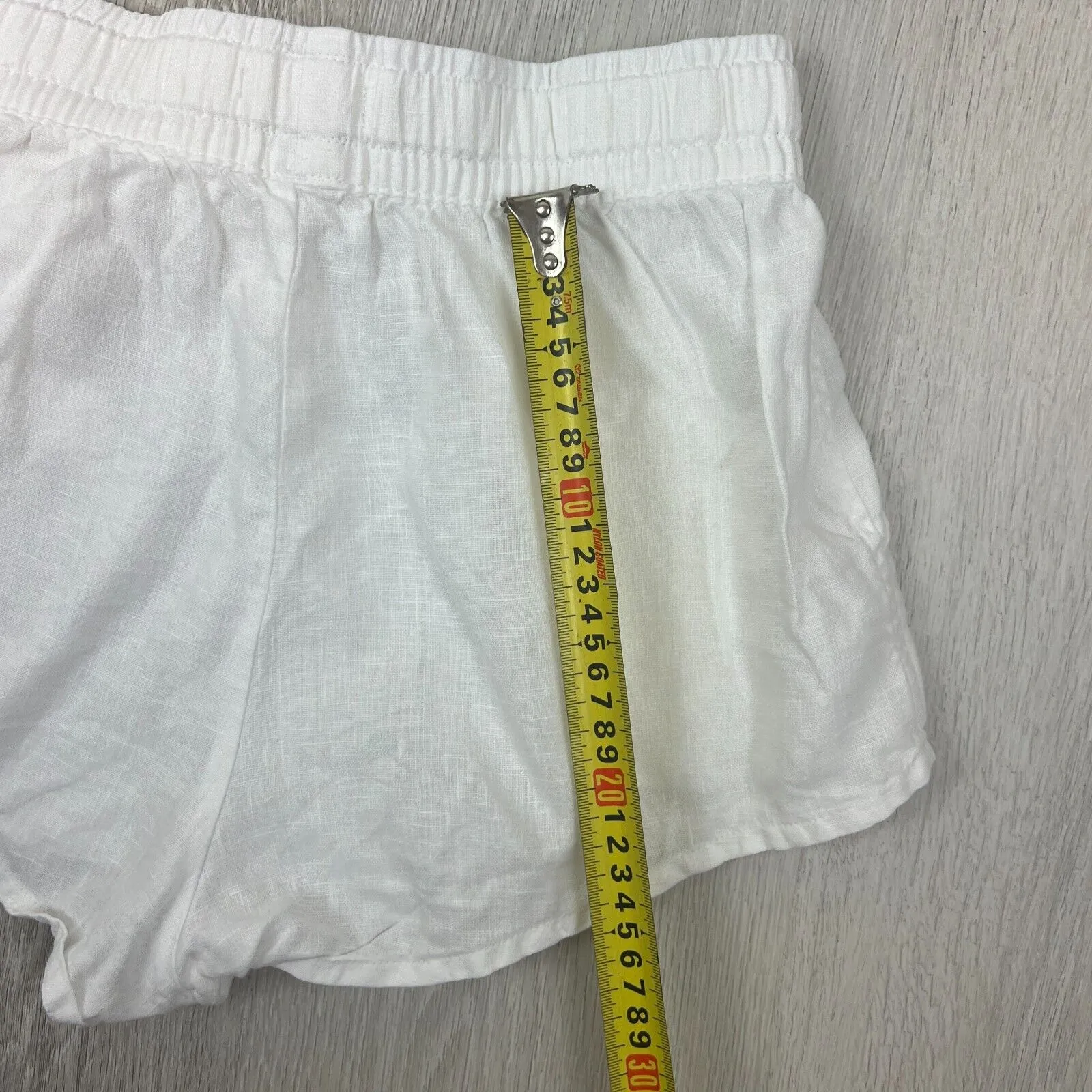 Venroy Womens 100% Linen White Lounge Shorts Size XS