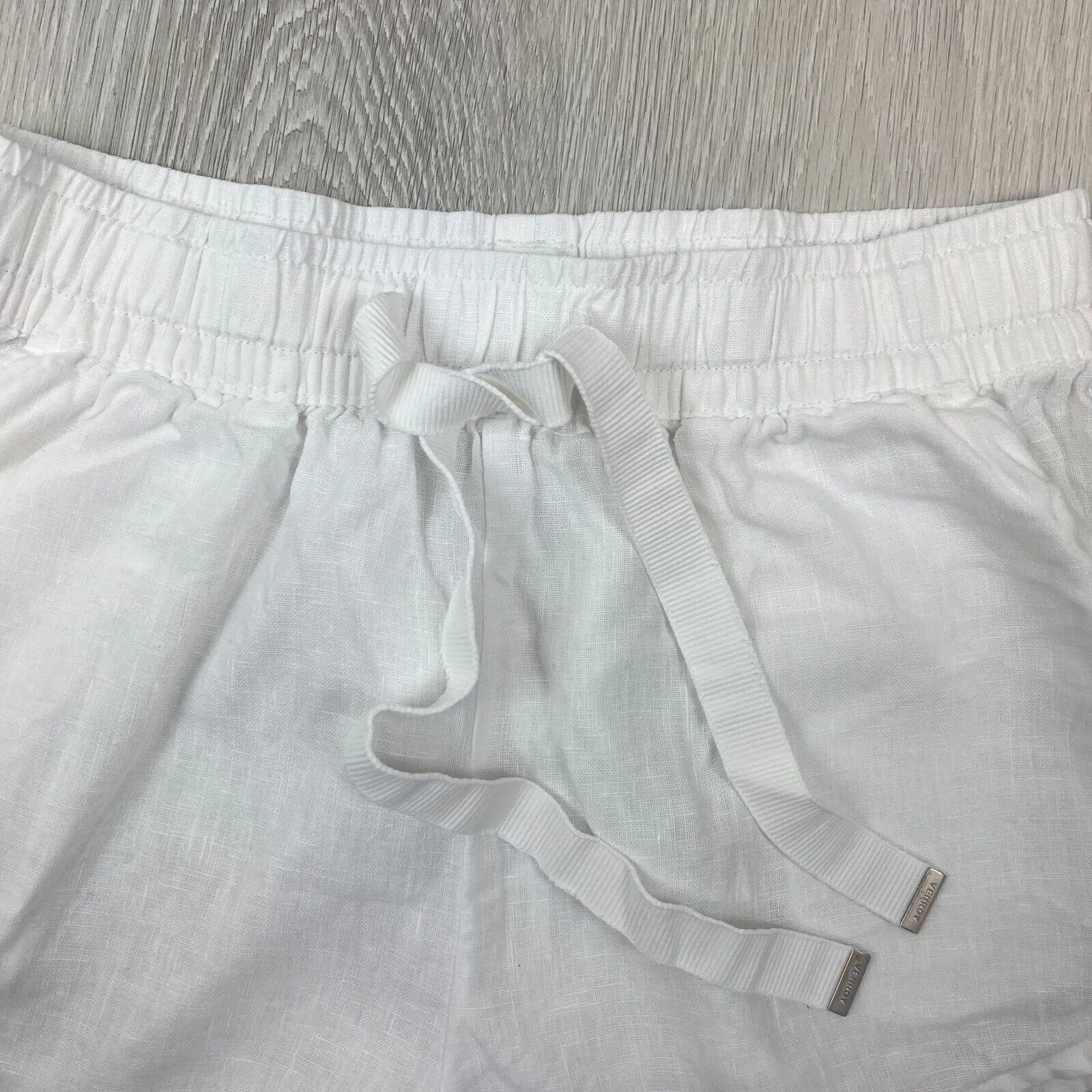 Venroy Womens 100% Linen White Lounge Shorts Size XS