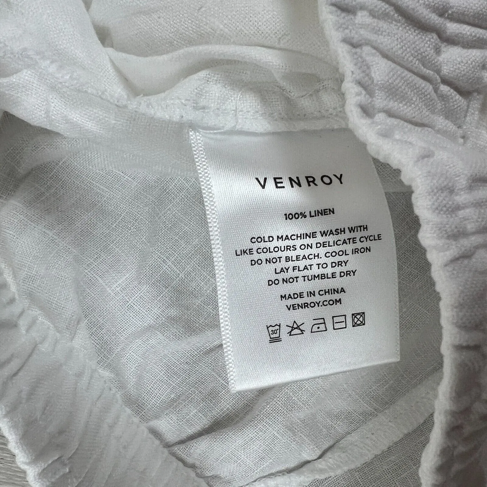 Venroy Womens 100% Linen White Lounge Shorts Size XS