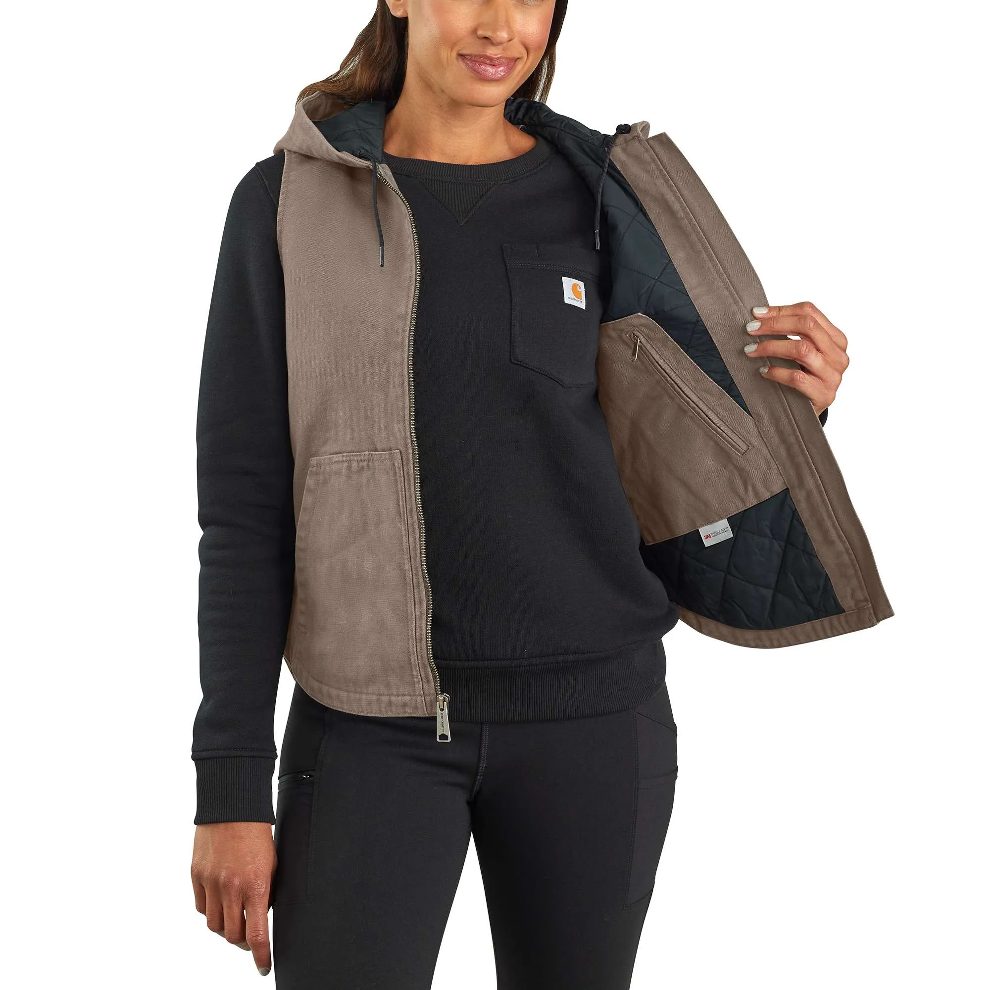 Washed Duck Insulated Mock Neck Vest