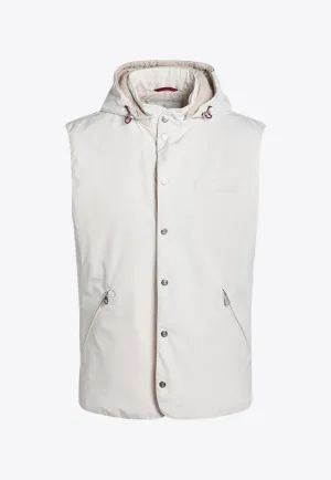 Water-Resistant Vest with Detachable Hood