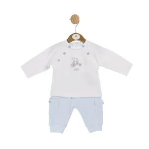 White and Blue Bike Top and Trouser