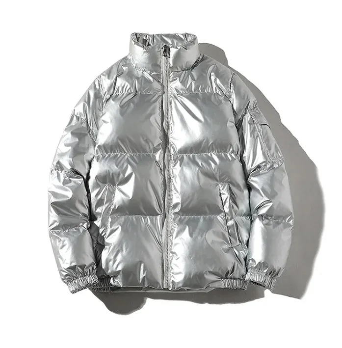 Winter Solid Color Parka Men Thick Hooded Jacket Warm Harajuku Coat Male Casual Zipper Jackets Windproof Outwear