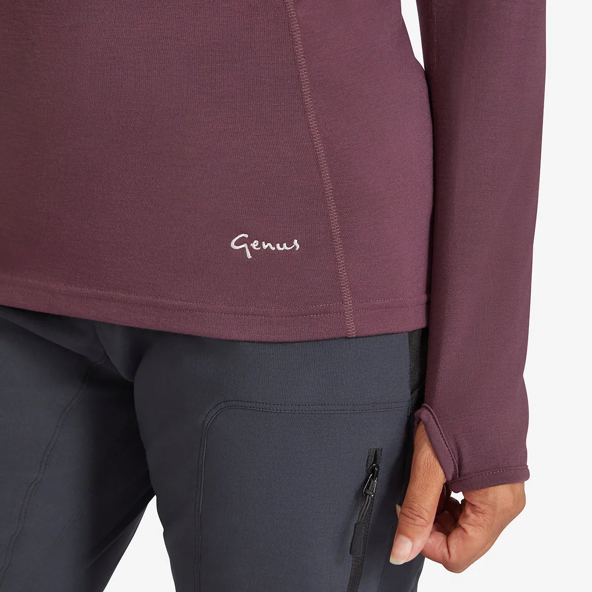 Women's Eden Gardening Zip-Neck Top - Prune Damson