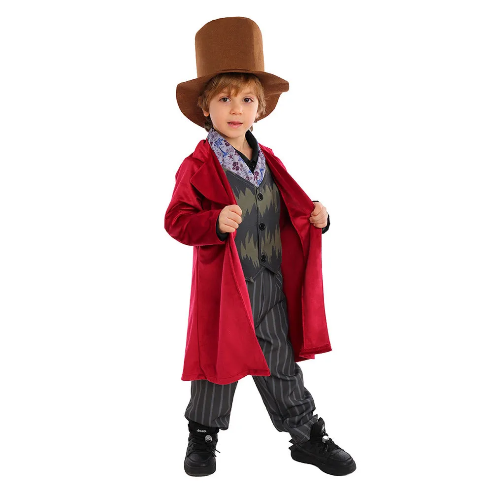 Wonka 2023 Kids Children Cosplay Costume Outfits Halloween Carnival Suit