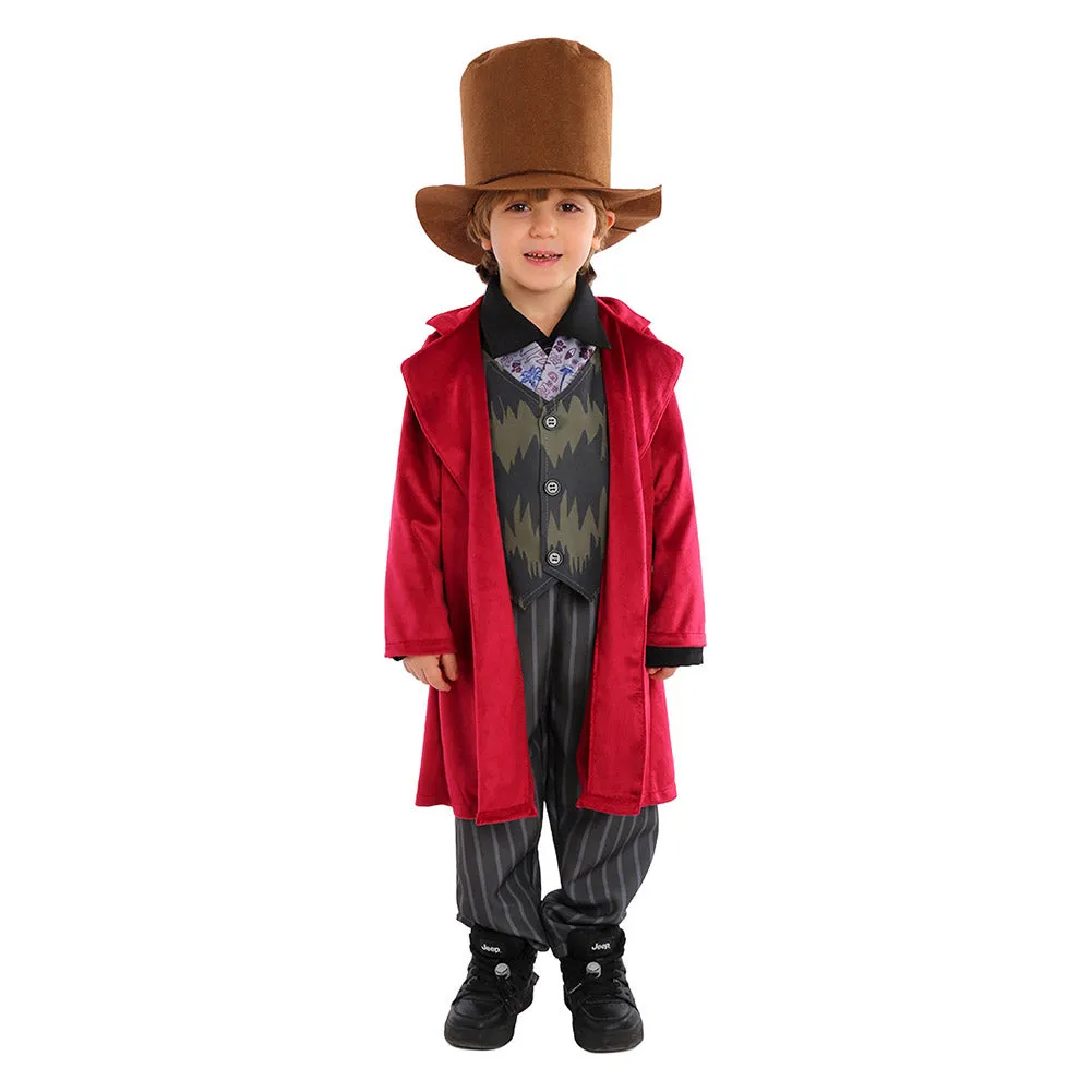 Wonka 2023 Kids Children Cosplay Costume Outfits Halloween Carnival Suit