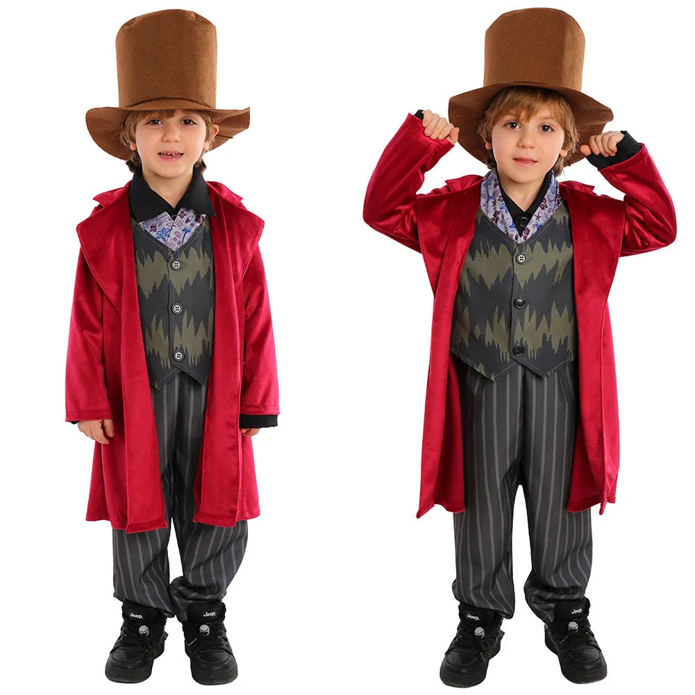 Wonka 2023 Kids Children Cosplay Costume Outfits Halloween Carnival Suit