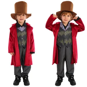 Wonka 2023 Kids Children Cosplay Costume Outfits Halloween Carnival Suit