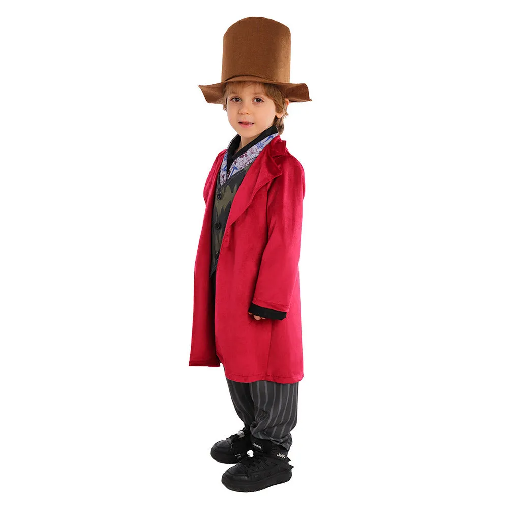 Wonka 2023 Kids Children Cosplay Costume Outfits Halloween Carnival Suit