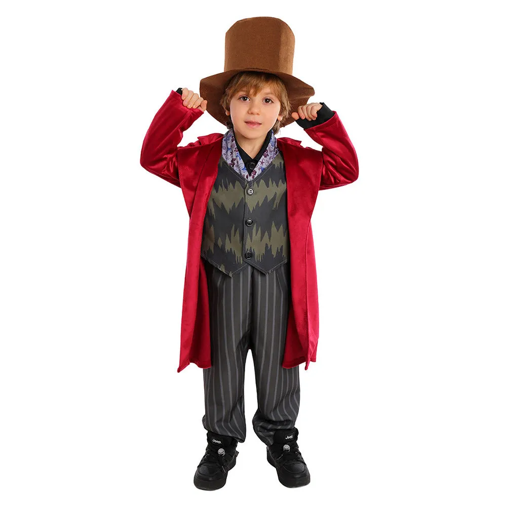 Wonka 2023 Kids Children Cosplay Costume Outfits Halloween Carnival Suit