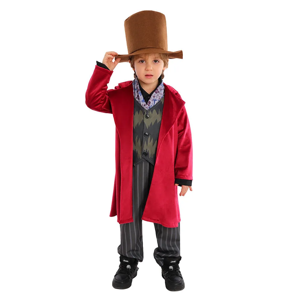 Wonka 2023 Kids Children Cosplay Costume Outfits Halloween Carnival Suit