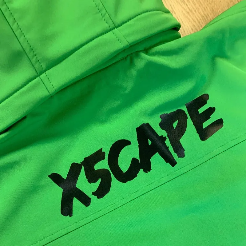 X5CAPE Womens Green Customisable Soft Shell Full Zip Jacket - XXL | Black Logo