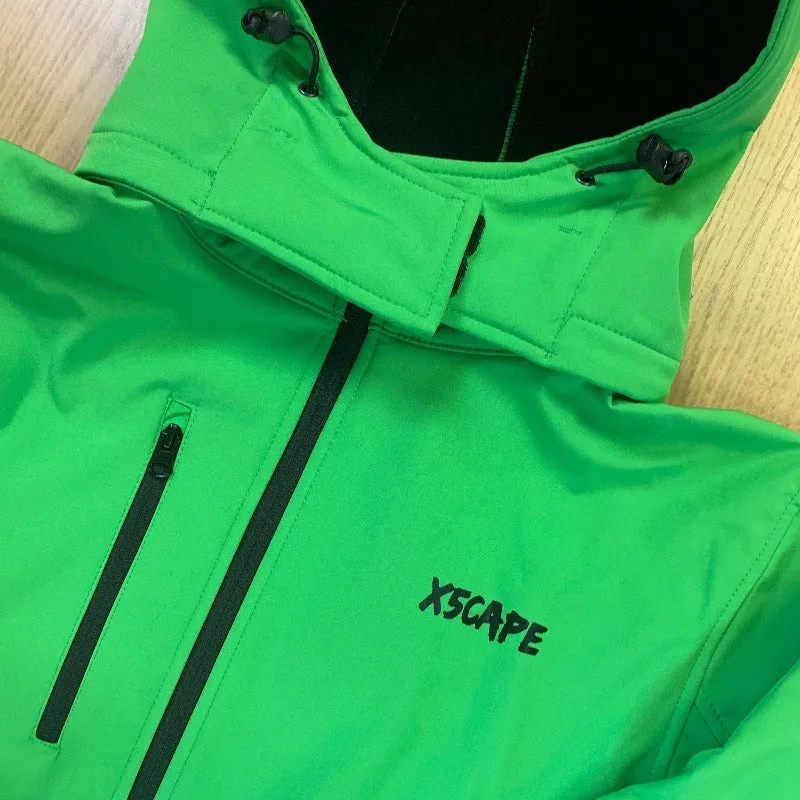 X5CAPE Womens Green Customisable Soft Shell Full Zip Jacket - XXL | Black Logo